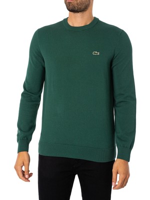 

Мужская трикотажная рубашка с круглым вырезом Lacoste из органического хлопка, зеленая, Зеленый