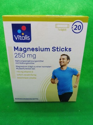 Vitalis  Magnesium Sticks 250 mg; 20 Bt. á 1,5 g; Geschmack Limette