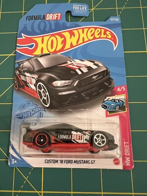 2021 HOT WHEELS CUSTOM  18 FORD MUSTANG GT HW DRIFT 4/5 FORMULA DRIFT BLACK