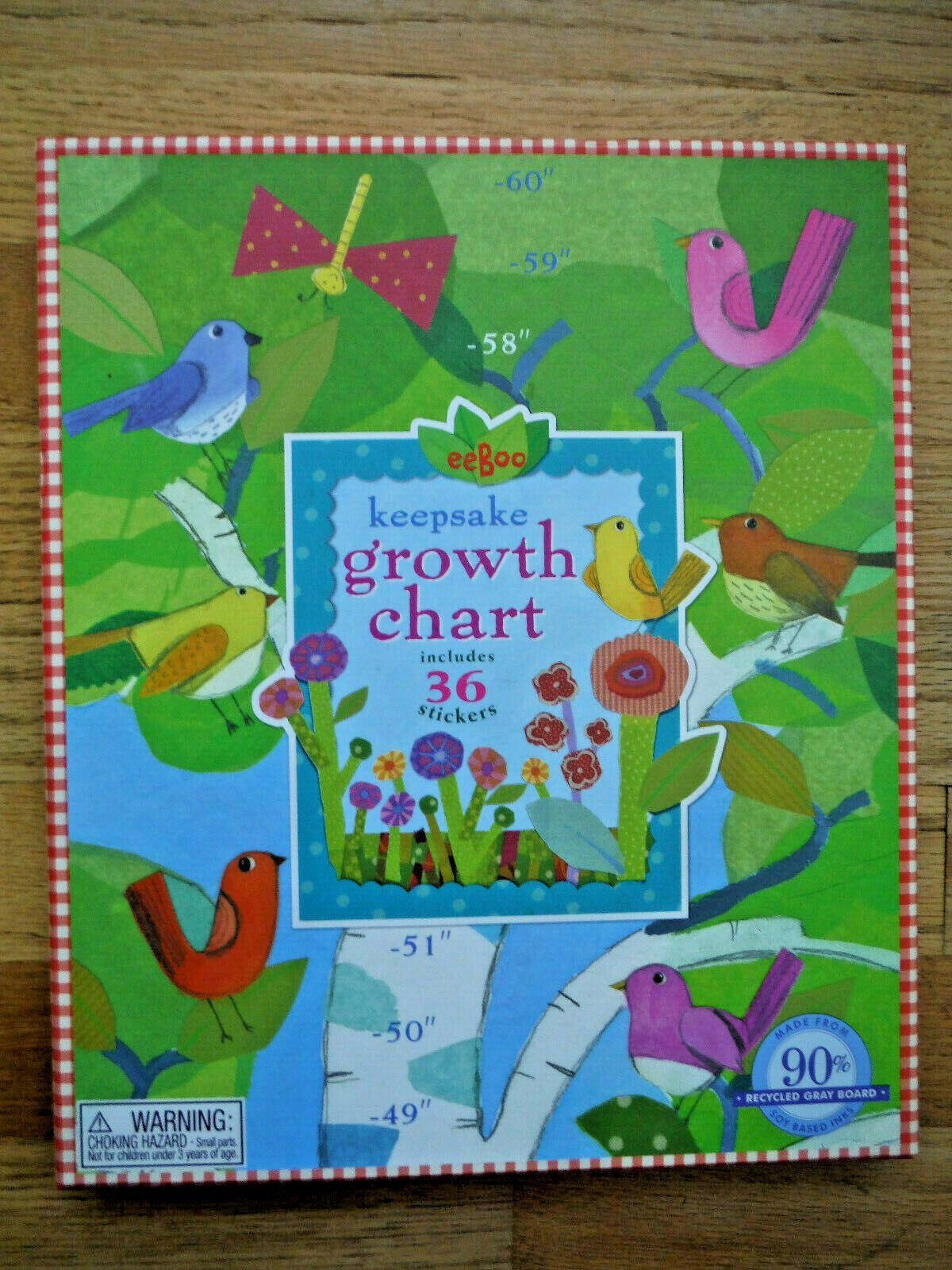 (2) eeBoo Making the Garden Keepsake Child Growth Charts 60