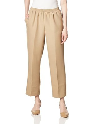 Женские бежевые брюки прямого кроя с эластичным поясом на щиколотке от ALFANI XL