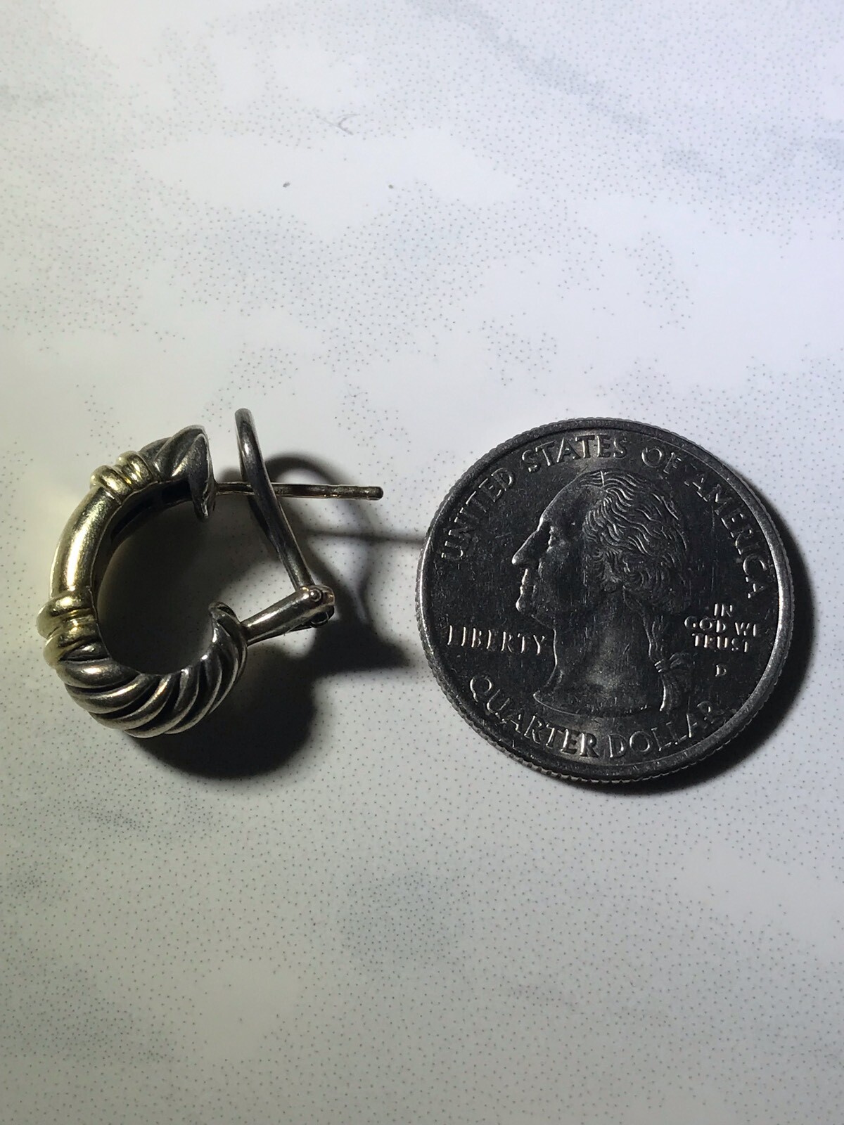 David Yurman 18K & Sterling Silver Thick Hoops