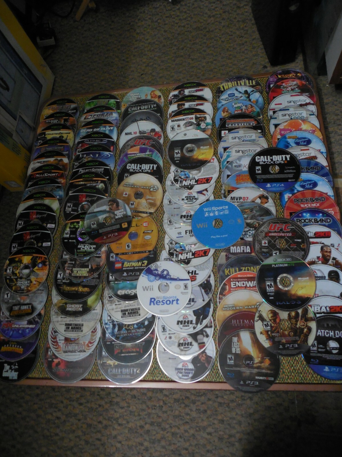 LOT OF 100 LOOSE DISCS PS2 PS3 PS4 XBOX XBOX 360 Wii GTA COD WATCH DOGS