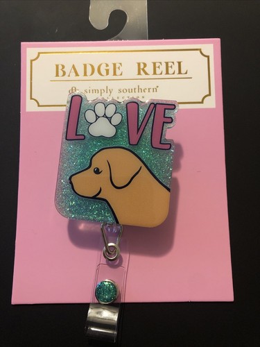 Simply Southern Badge Reel Love Dog
