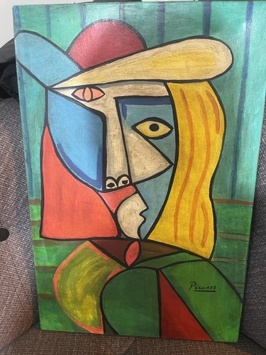 Pablo Picasso Signed Oil Painting on Canvas 16x24 in