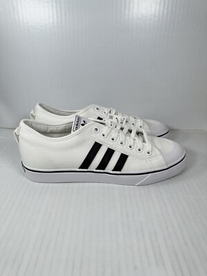 Adidas Originals Nizza White Black Shoes Canvas Trainers Size 11 CQ2333 NEW