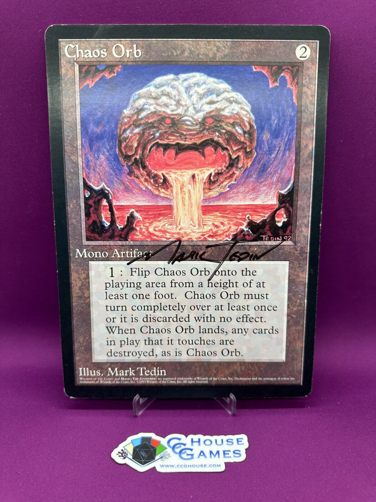 MTG Magic Chaos Orb 6x9 Oversized Promo Card Signed Artist MTG Magic Chaos Orb 6x9 Oversized Promo Card Signed Artist