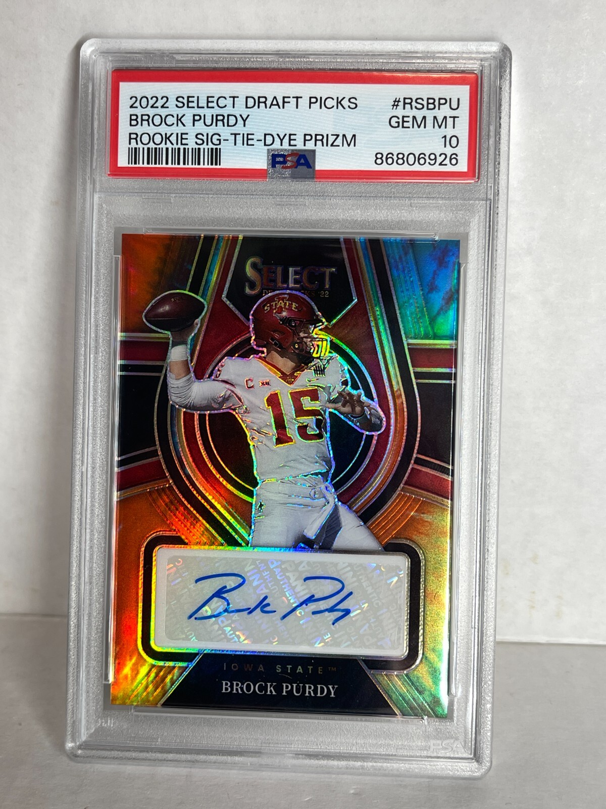 PSA 10 GEM 2022 Brock Purdy /25 Panini Select Draft Picks ROOKIE