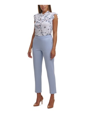 

CALVIN KLEIN Женские голубые укороченные брюки узкого кроя с карманами Petites, Light blue, T11PL884