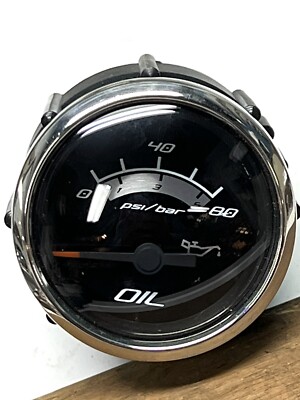 Faria Platinum Boat Oil Pressure Gauge~GBC109A~Rinker~Instrument~Gage~4 Pin Plug