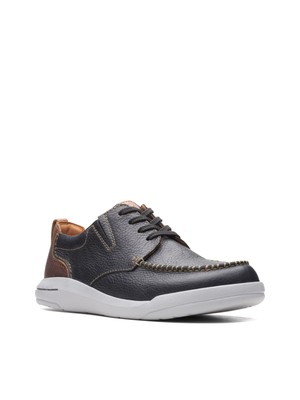 

КОЛЛЕКЦИЯ CLARKS Мужские черные кожаные кроссовки Driftway Toe Platform, Черный, 26162950