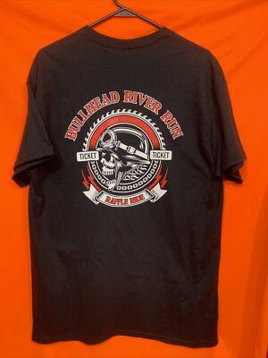 Bullhead City AZ River Run Raffle Ride Motorcycle Skull T-Shirt Black Large
