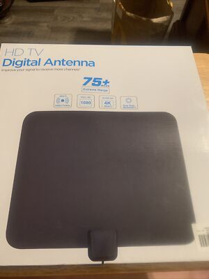 HD TV Digital Flat Antenna - 4K Ready, 75+ Miles Extreme Range (NEW)