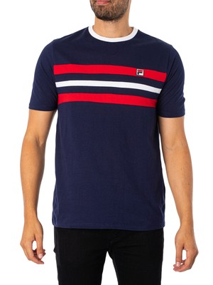 

Мужская футболка Fila Justin Cut - Sew Color Block, синяя, Синий, FW23MH003-410