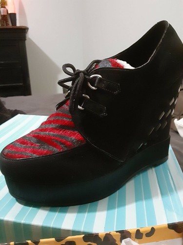 Bettie Page by Ellie “Lux” Creeper 4in Wedge Heel | eBay