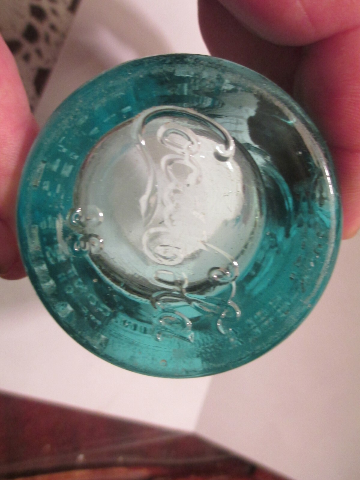 Coca Cola Bottle piece Aqua Blue Color LANE,SC Coca-Cola on Bottom, 6 1/2 FL ozs