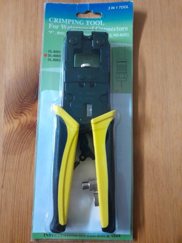 Crimping Tool For Waterproof Connectors 3-in-1 For F Rca & Bnc Dl-8083r