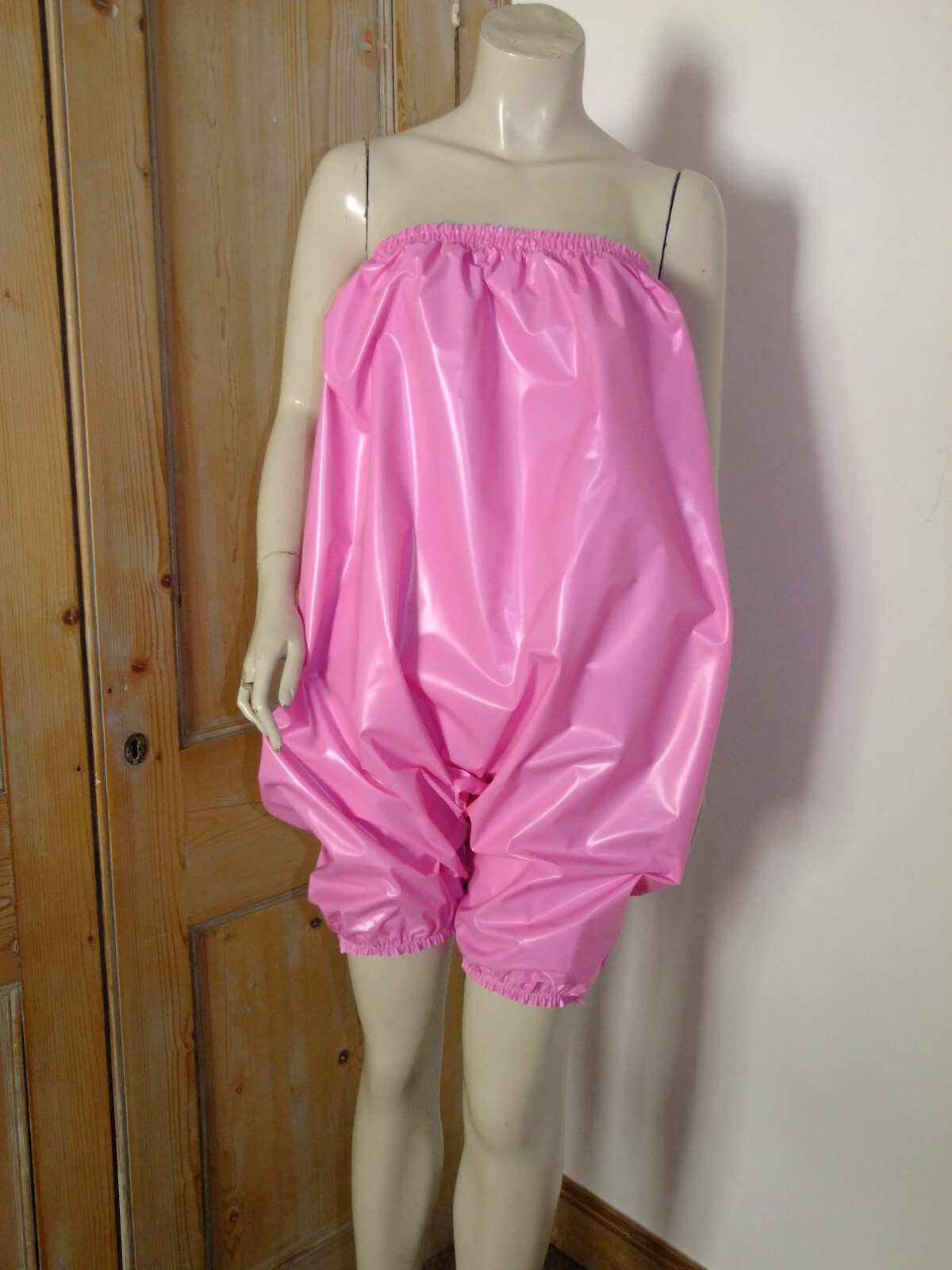 PVC Play Suit Bloomers Shorts Pink Plastic Panties Pants Vinyl Roleplay