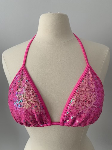 pinkyshake水着spiral merry triangle The Pearl Shimmer Triangle Bikini Top - Pink - inBodi Swim