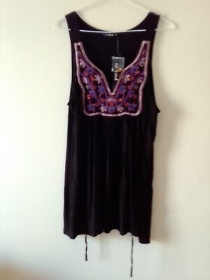 Now Weekend Ladies Size 14 Top V- Neck Front Sequin Tie
