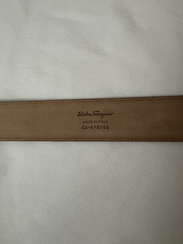 Pre-owned Ferragamo $575 Salvatore  Men's Enamel Double Gancini Leather Belt Size 36”/90cm In Black/brown