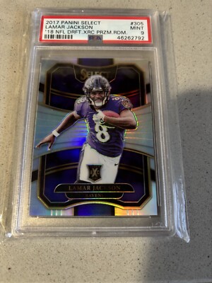2017 Panini Select Lamar Jackson Silver Prizm XRC Rookie PSA 9 Ravens Rookies  