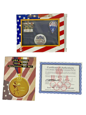 USA Olympic Home Team Limited Edition Centennial Lapel Pin Set JC Penney 1996