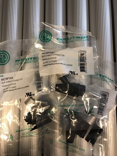 3x-Neutrik NC5FXX XLR 5-Pin Female Connector