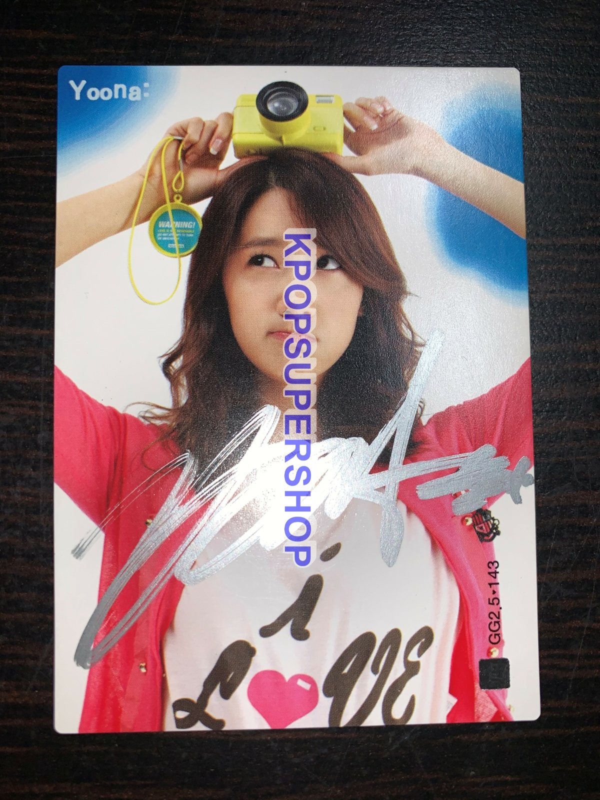 Yoona Autographed Signed Star Card 2.5 Photocard Great SNSD Girls