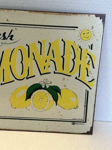 Original 1990's Vintage All Metal Lemonade Sign by Mummert Sign Co. USA