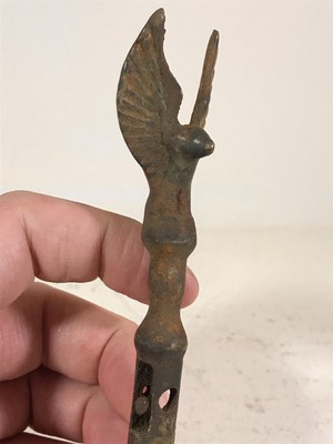 Antique Brass Eagle Flagpole Topper? whistle? thermometer? hood ornament finial