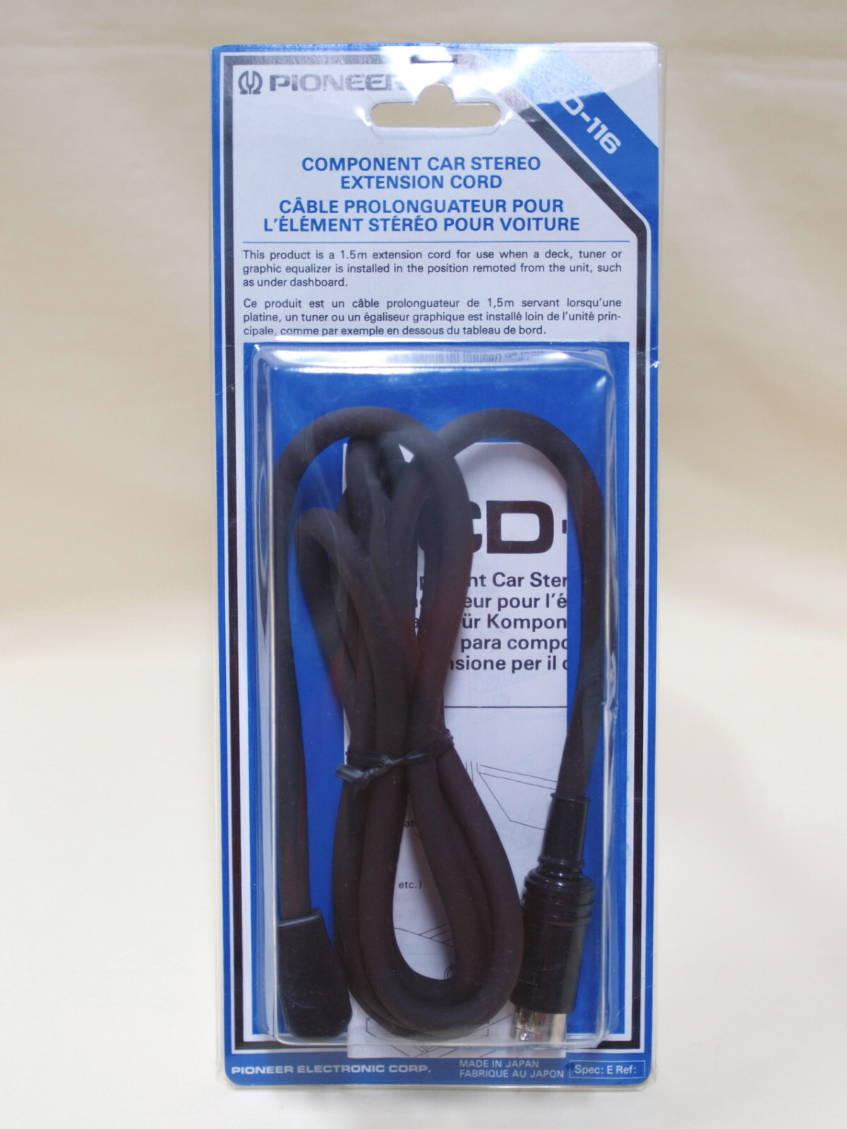 Vintage Pioneer KEX GEX CD-116 1.5m Car Stereo Extension