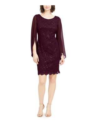 CONNECTED APPAREL Womens Flutter Sleeve Above The Knee Party Sheath Dress
