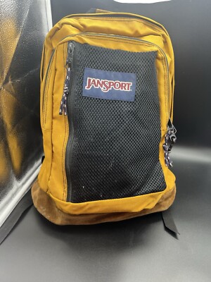 Vintage Jansport Suede Brown Leather Bottom Backpack Made in USA
