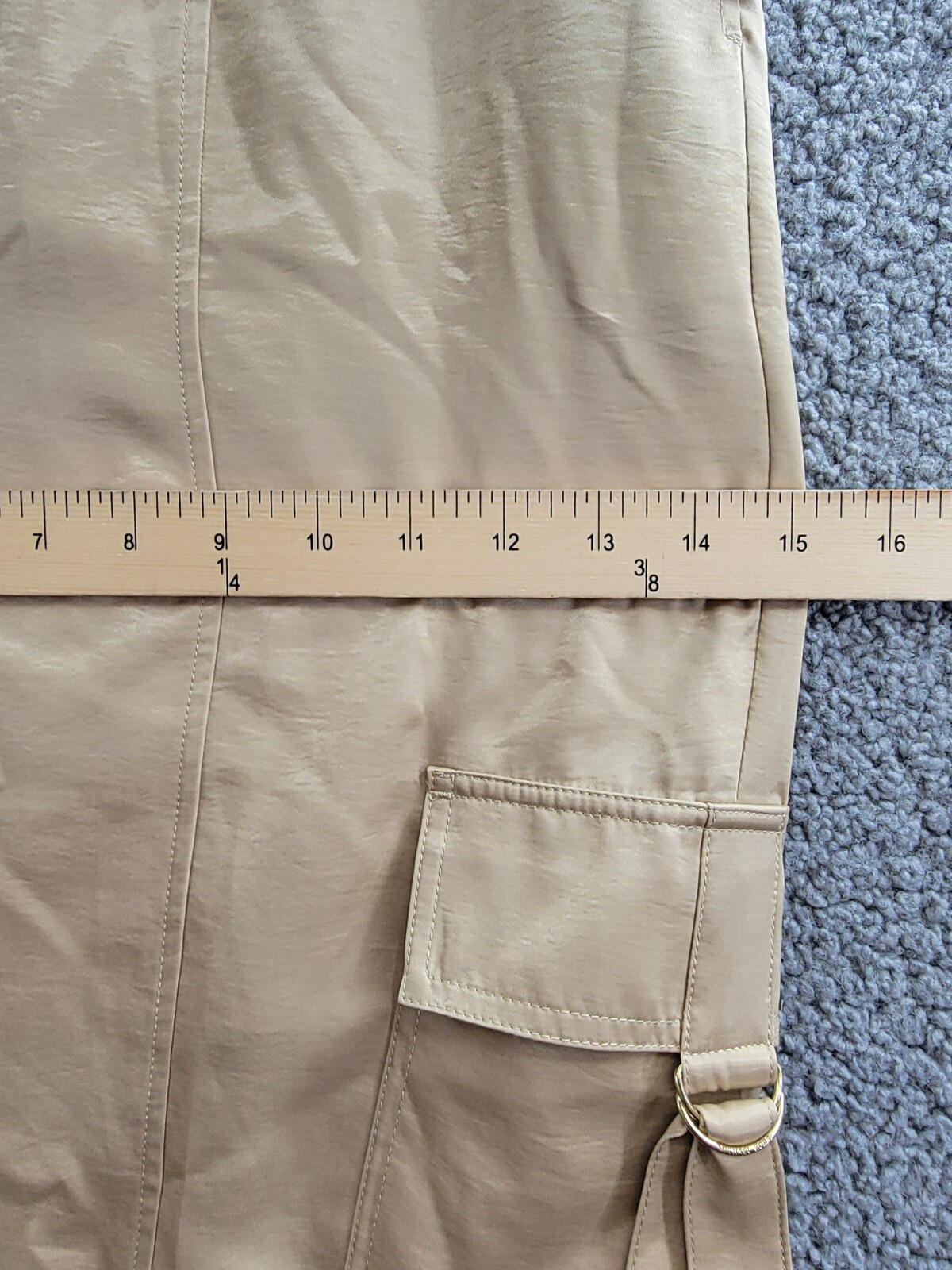 MICHAEL Michael Kors Utility Pull-On Pants Women's L Khaki Solid Elastic Waist - Picture 6 of 18