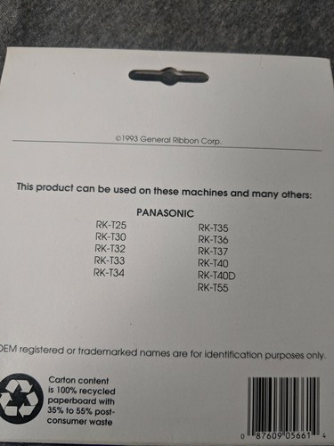 GRC T399-COB PANASONIC RK-T SERIES RIBBON BLACK Lot of 2