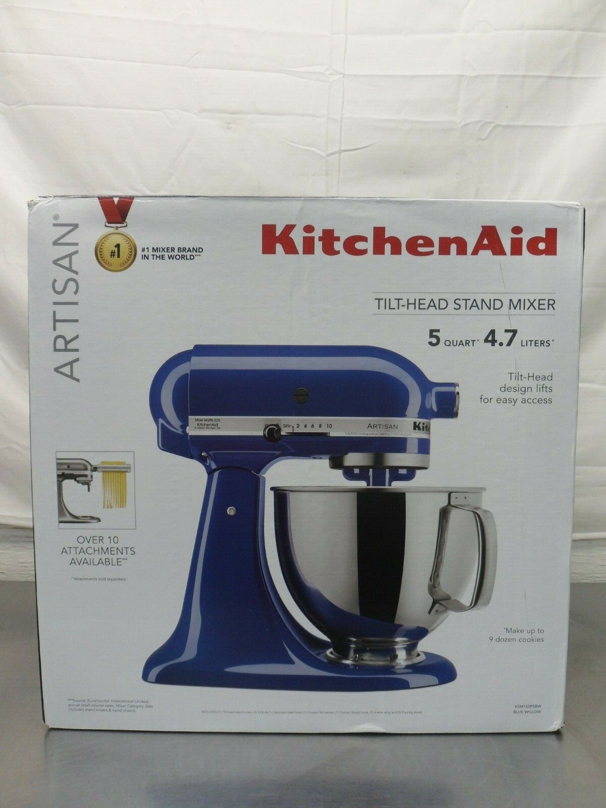KitchenAid KSM150PSBW Artisan Series 5-Qt. Stand Mixer with Pouring Shield