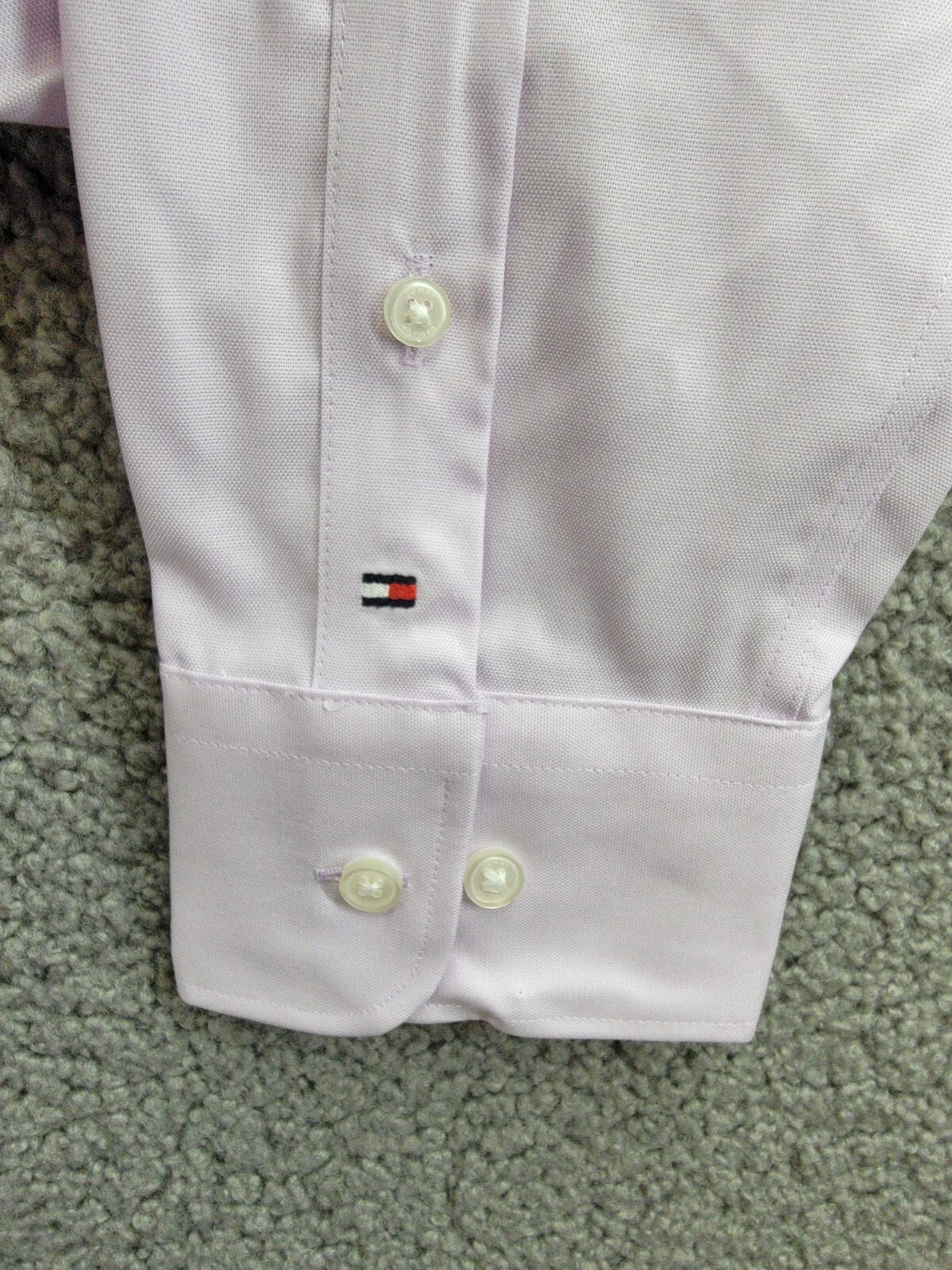 Tommy Hilfiger TH Flex Stretch Pinpoint Oxford Dress Shirt L 32/33 16 Lavender - Picture 11 of 18