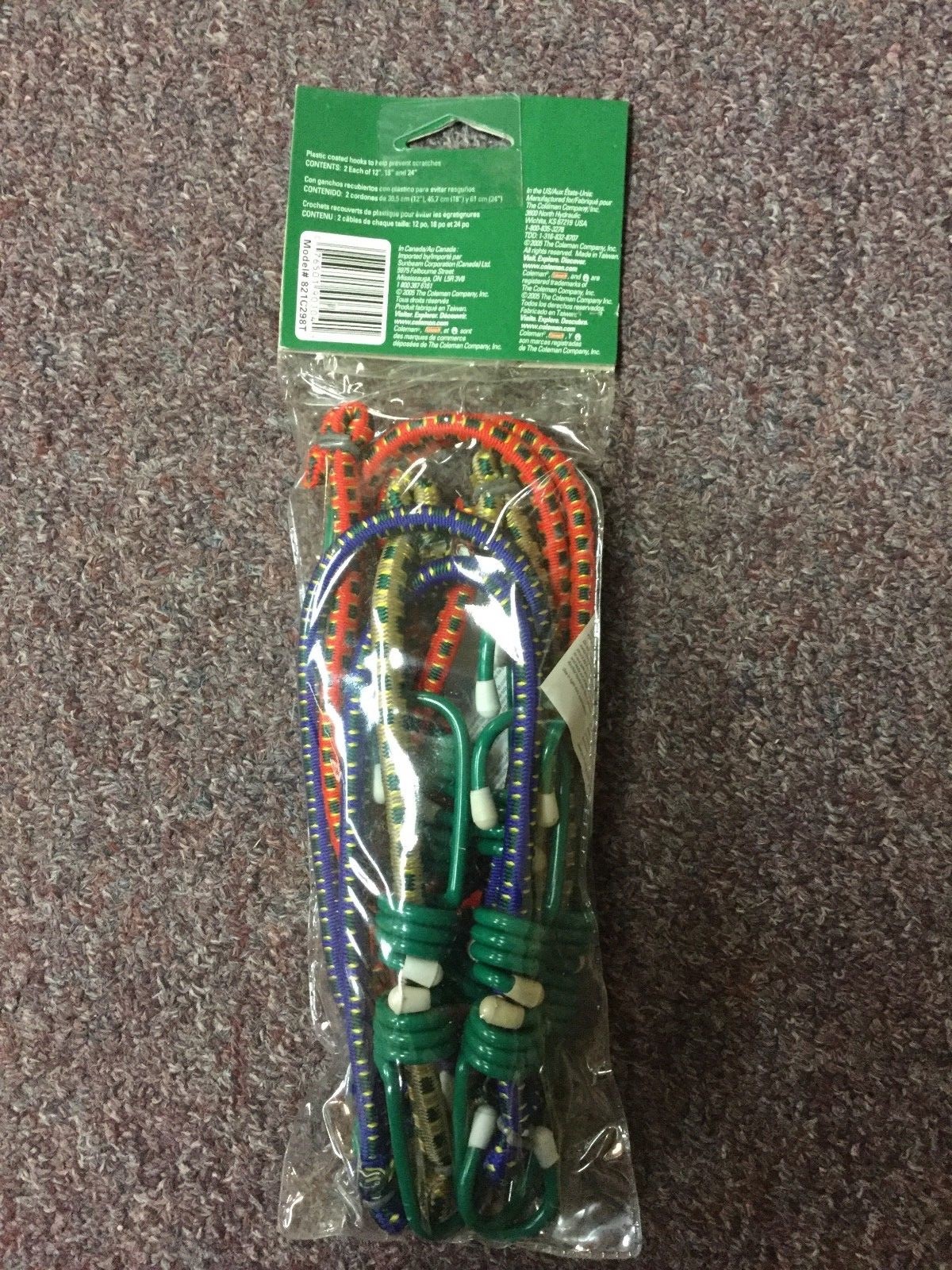 New in Package Coleman Assorted Stretch Cords - 2 Each of 12