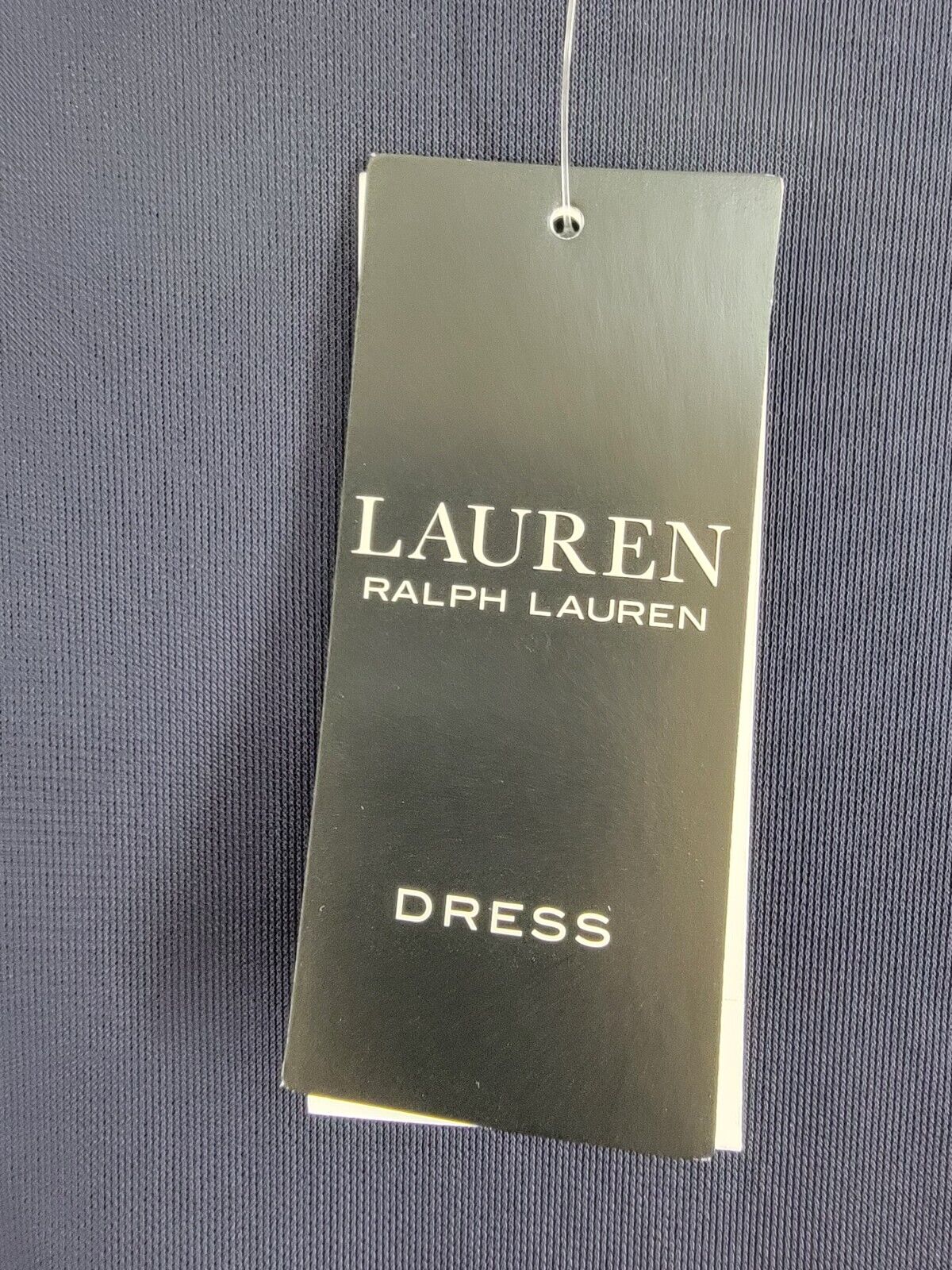 Lauren Ralph Lauren Buckle-Trim Stretch Jersey Dress Women's 8 Navy Long Sleeve - Picture 15 of 16