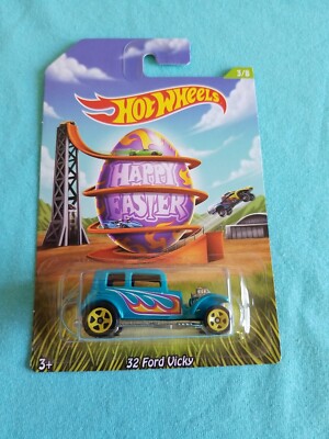 2014 Hot Wheels Easter Eggsclusives 32 FORD VICKY Turquoise 3/8 EXCELLENT CARD