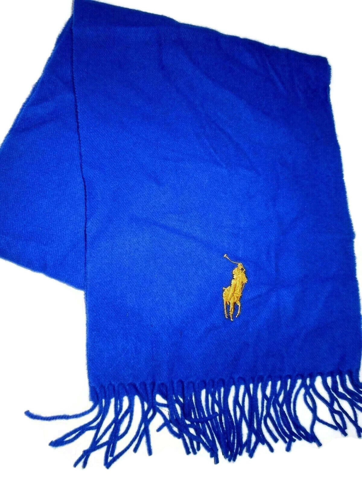 Polo Ralph Lauren unisex blue wool winter Scarf - Large pony -...