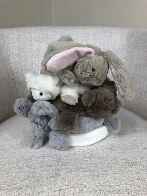 Pottery Barn Kids Animal Stacker Plush Stacking Rings Baby Toy Bunny Critter PBK