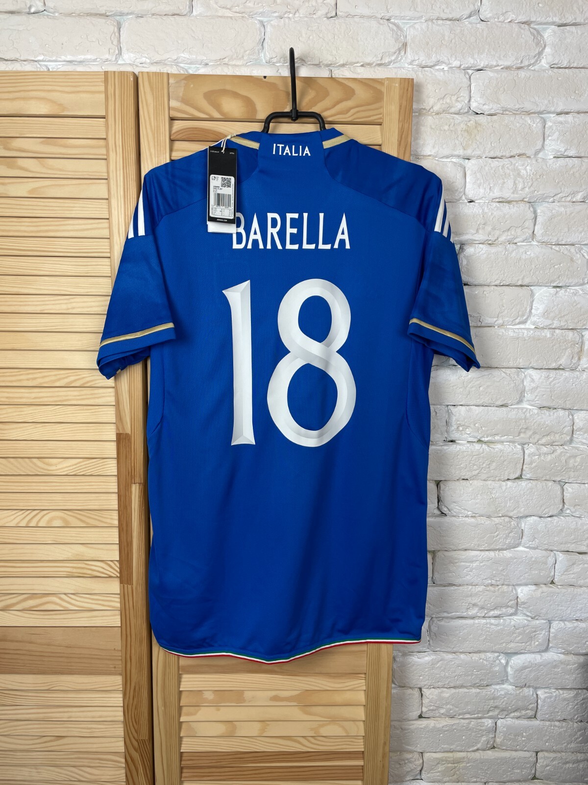 BARELLA ITALY TEAM JERSEY HOME SOCCER FOOTBALL SHIRT ADIDAS