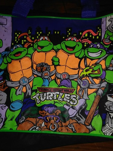 Vintage 1991 Teenage Mutant Ninja Turtles Overnight Bag Suit Case Duffle Bag