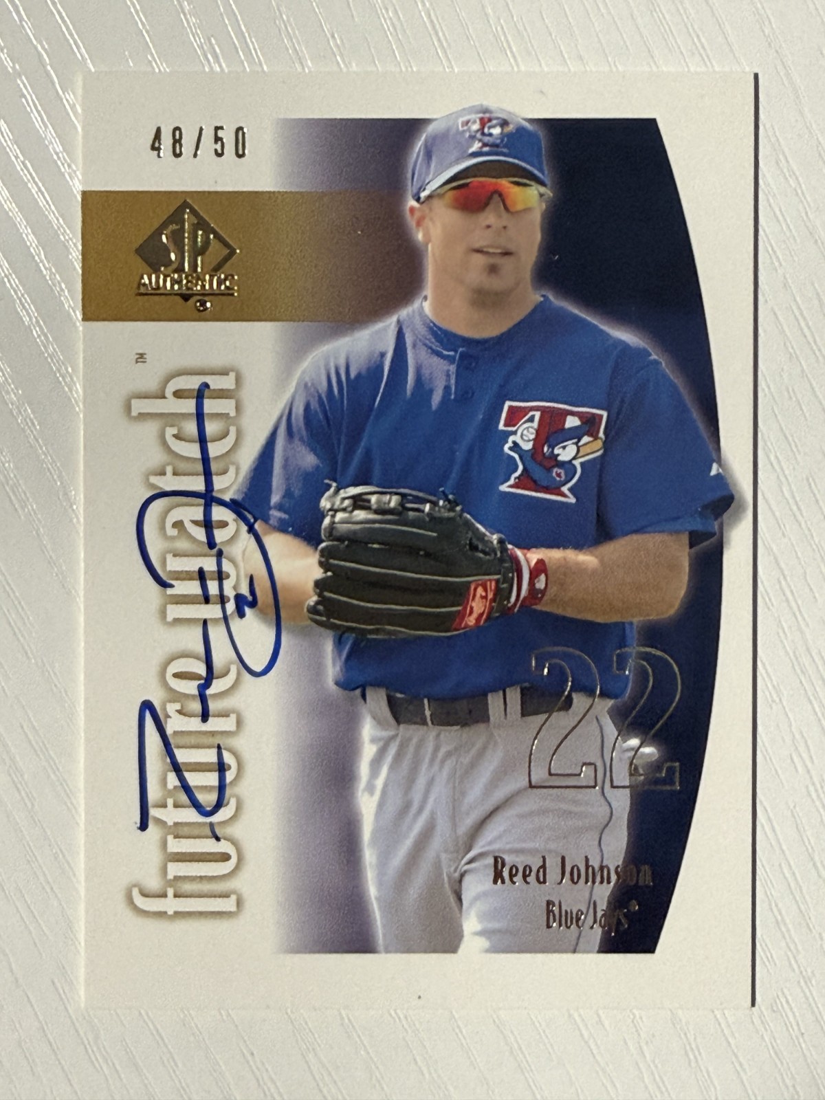 Reed Johnson 2002 SP Authentic Rookie Auto Autograph Gold 48/50 Blue Jays