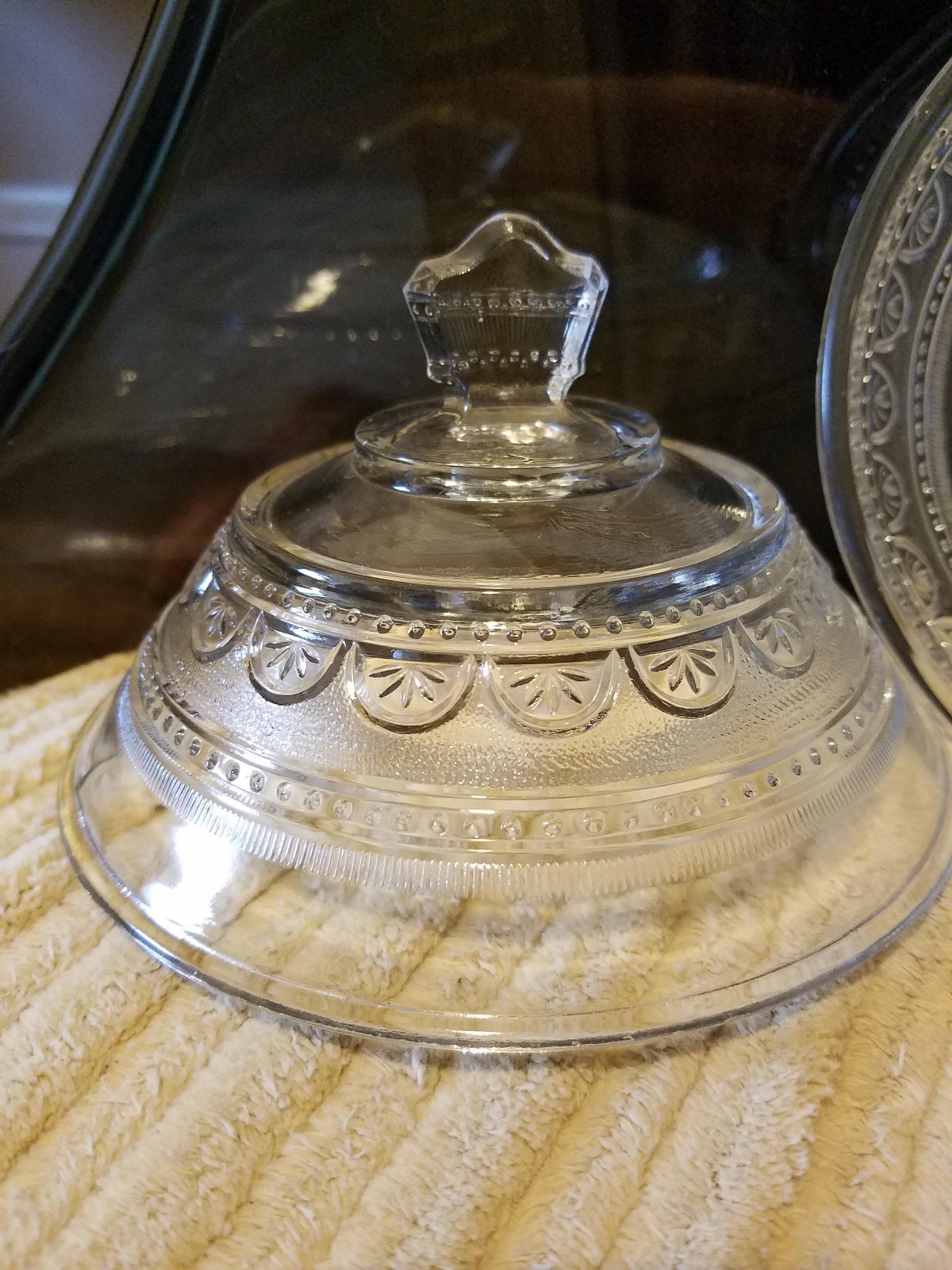 Vintage Glass Butter Dish ~ Beautiful Design