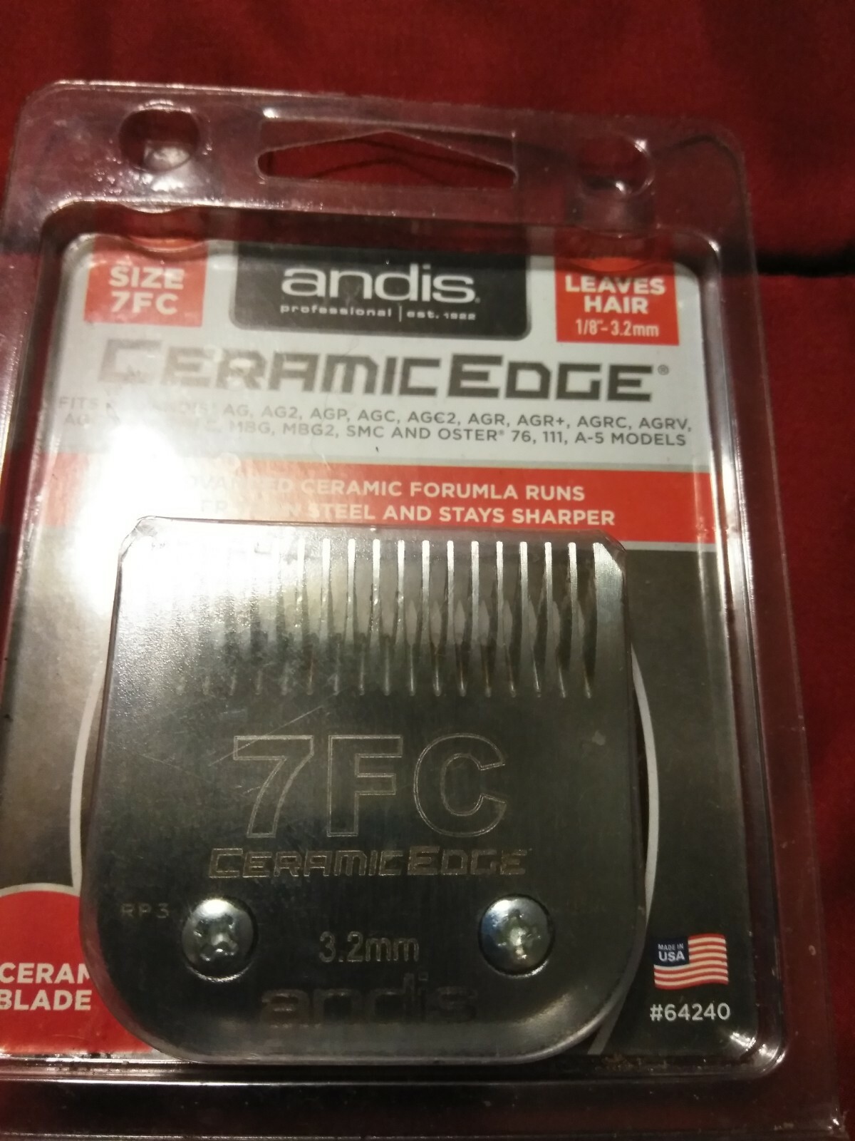 Andis CERAMIC size 7FC CeramicEdge Clipper Blade 64240 AGC AGC2 AG A5 NEW