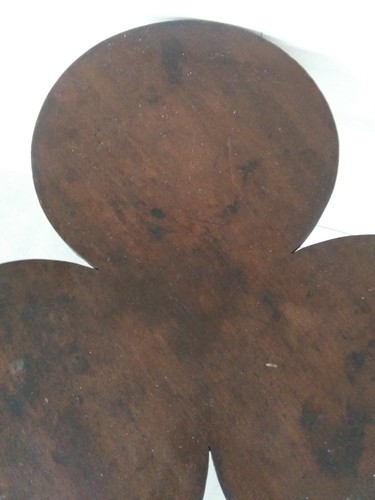 Vintage Antique Wooden Clover Shaped Cherry Wood End Table