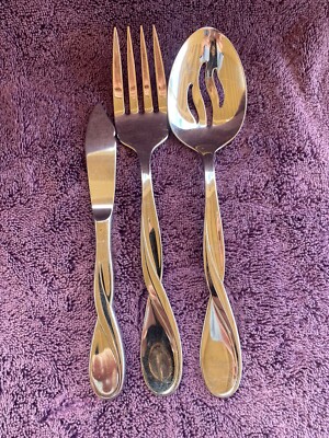 Oneida USA Aquarius Glossy Serving Fork Spoon Butter Knife